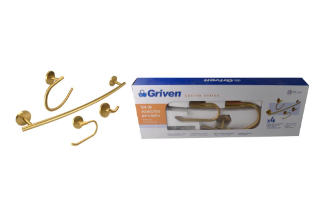 Set de Accesorios para Baño GRIVEN Golden Series
