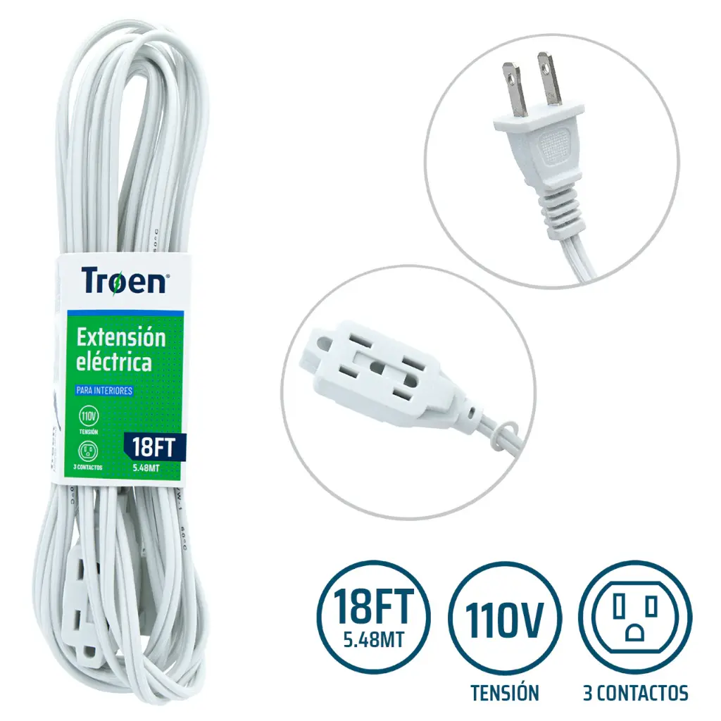 Extension Electrica Blanca 18ft TROEN