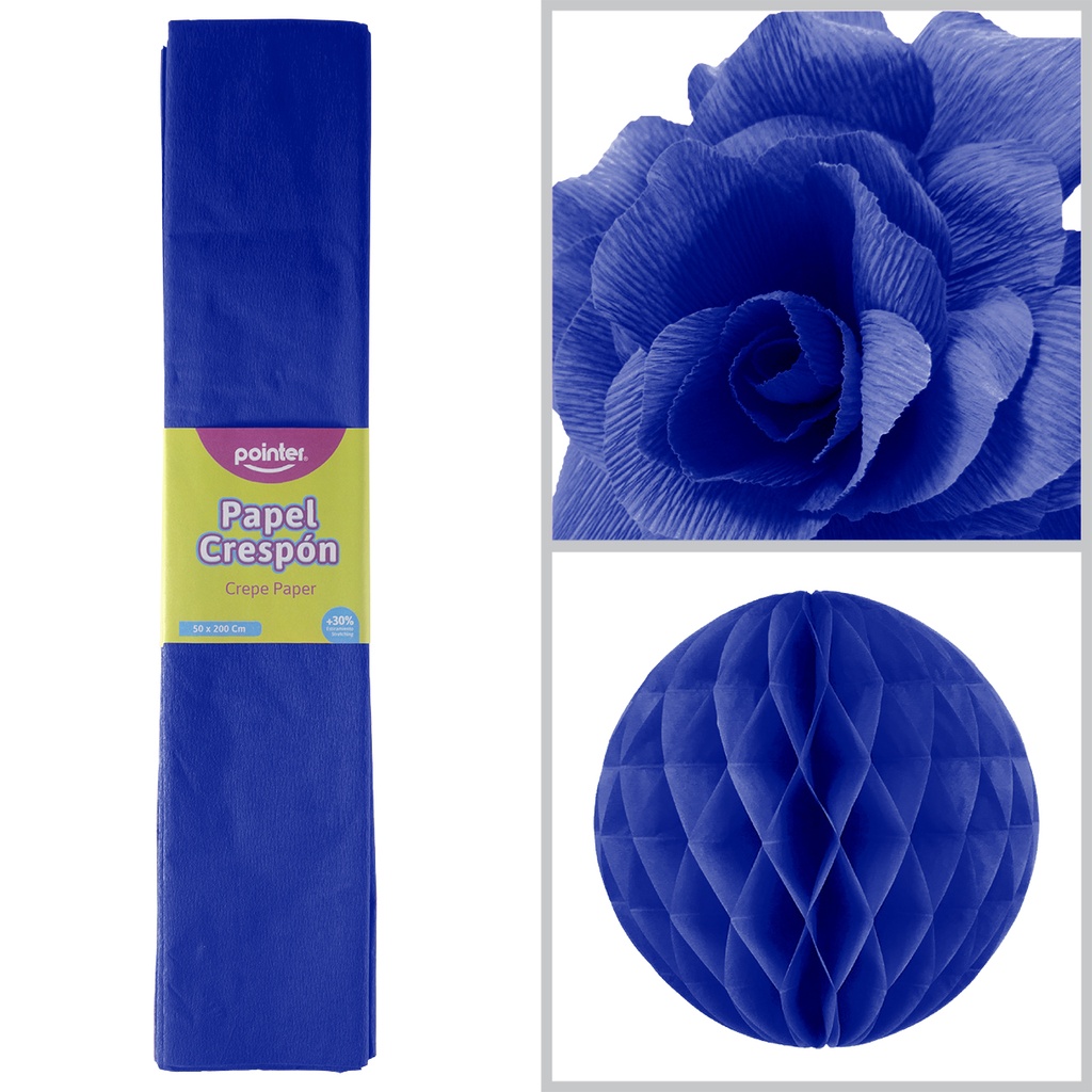 Papel Crespon Azul 10pza POINTER