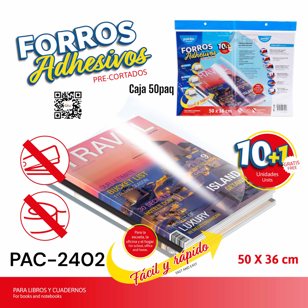 Forros Adhesivos Pre-cortado 50 X 36cm 10pza POINTER