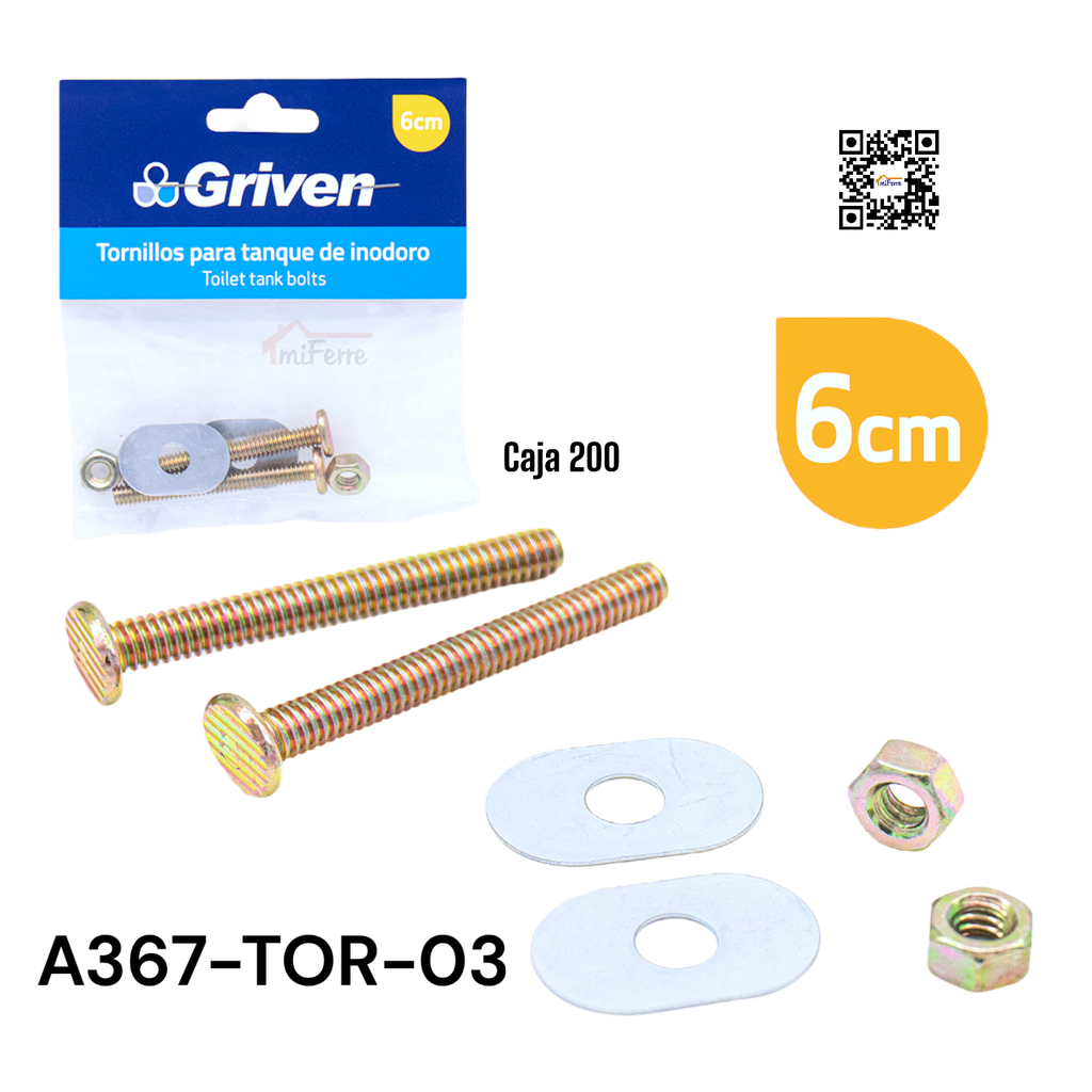 Tornillos para Tanque de Inodoro 6cm GRIVEN