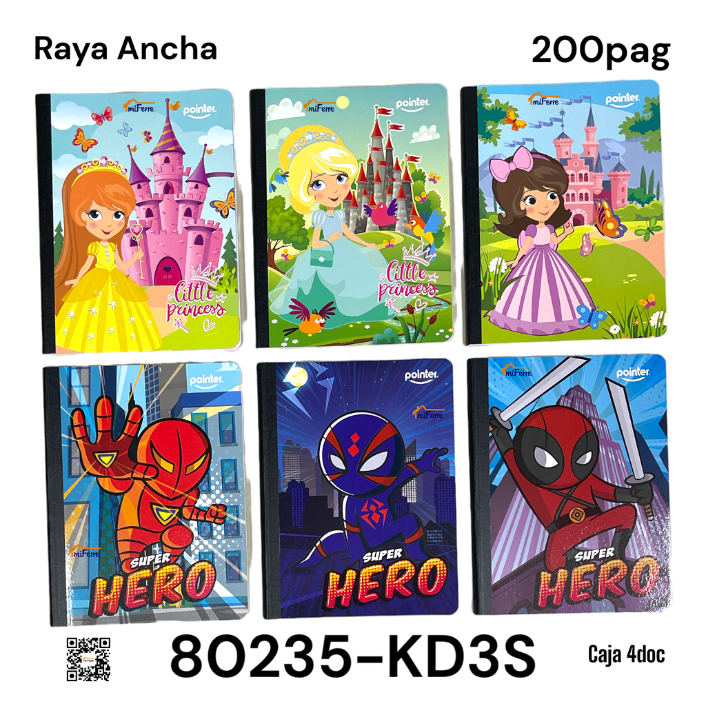 Cuaderno Cosido Raya Ancha 200pag POINTER Stickers