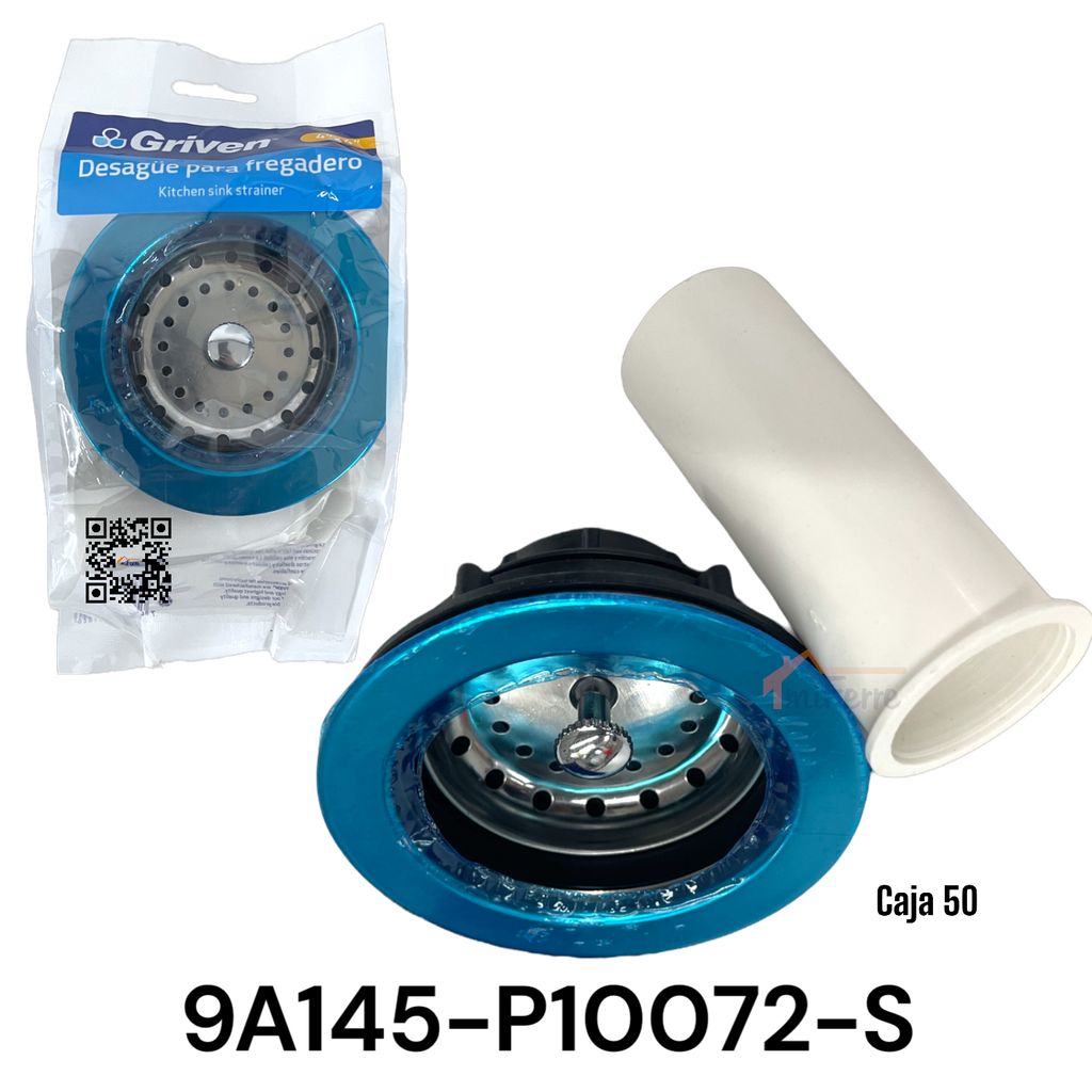 Canasta de Fregador Plastico con Tail Piece 4" GRIVEN