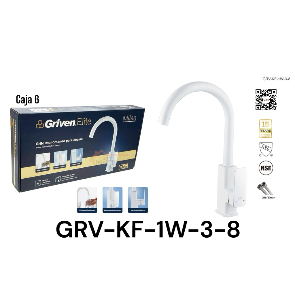 Grifo Monomando para Cocina Milan GRIVEN Elite