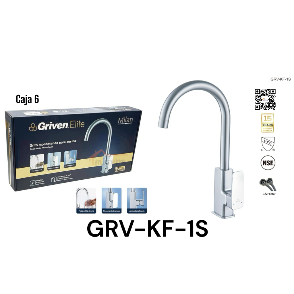 Grifo Monomando para Cocina Milan GRIVEN Elite