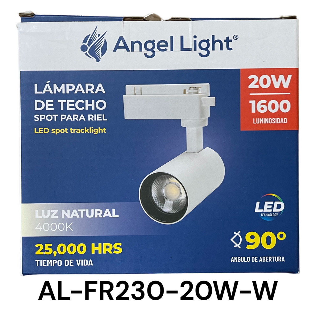 Lampara de Techo Spot para Riel 20W 4000K Blanco ANGEL LIGHT