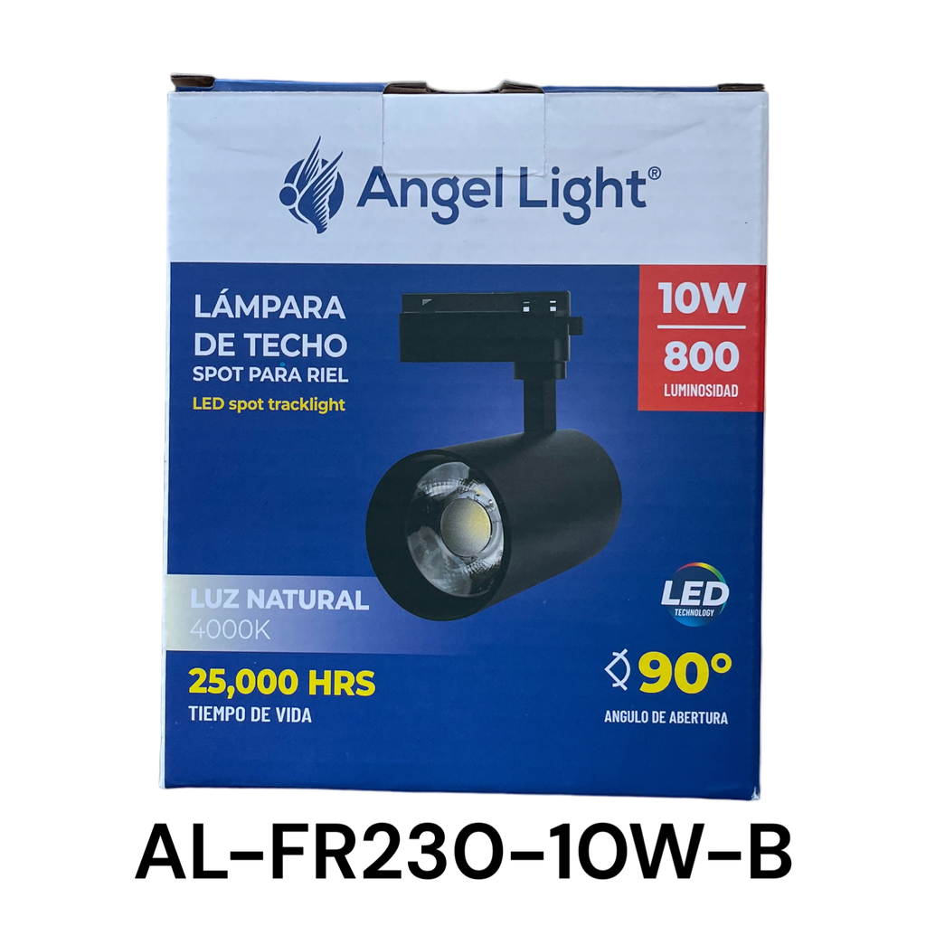 Lampara de Techo Spot para Riel 10W 4000K Negro ANGEL LIGHT