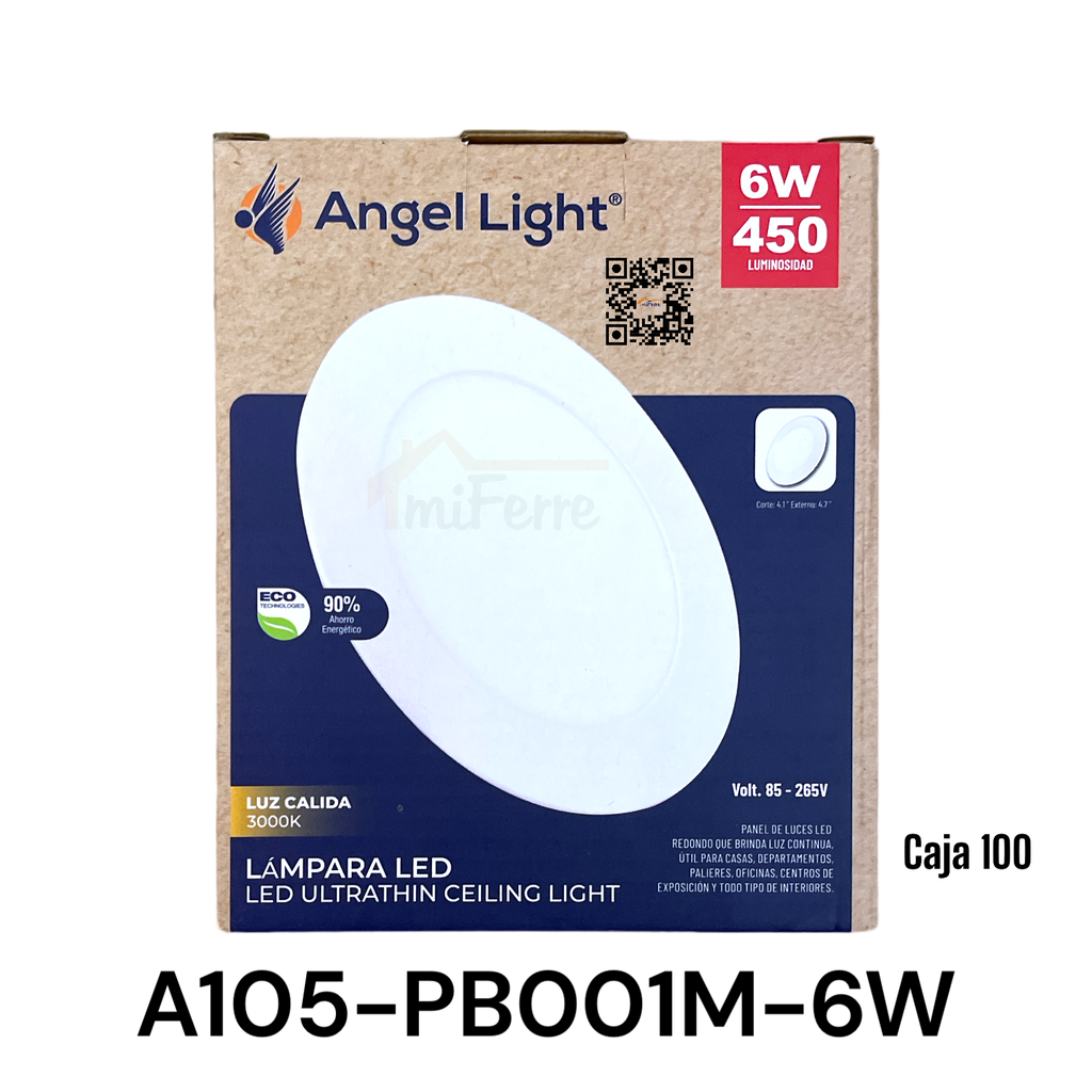 Lampara Led Redonda 6W 3000K ANGEL LIGHT