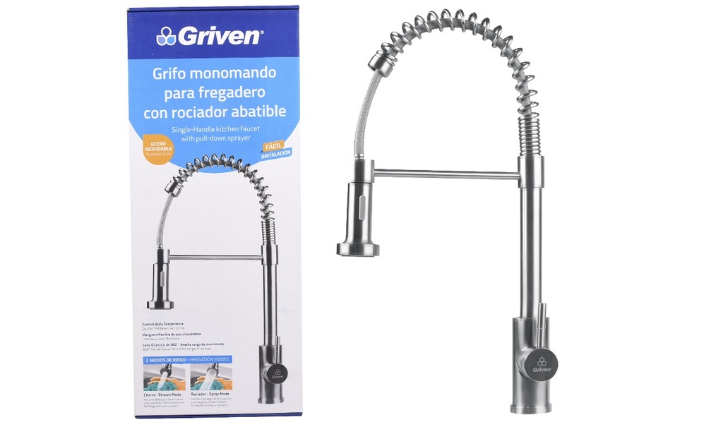 Grifo Monomando para Fregadero con Rociador Abatible GRIVEN