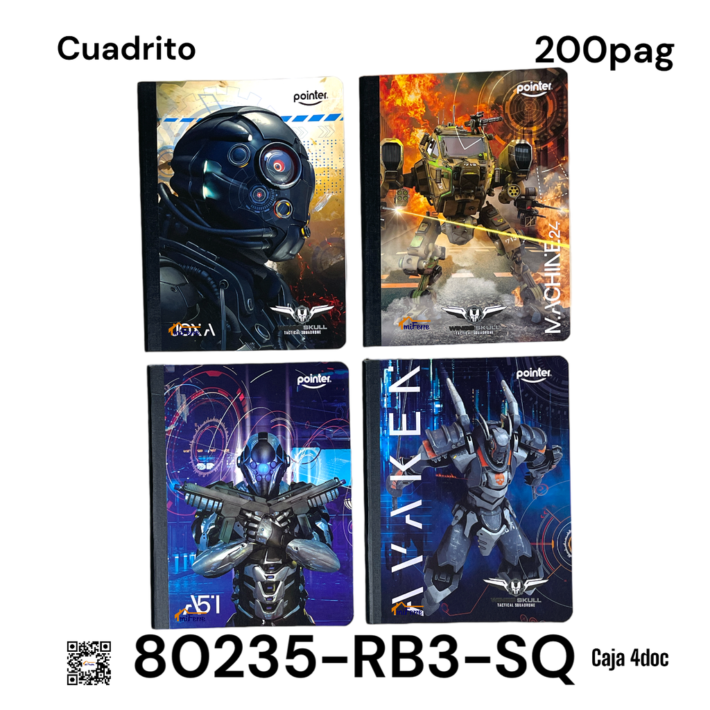 Cuaderno Cosido de Cuadrito 200pag POINTER