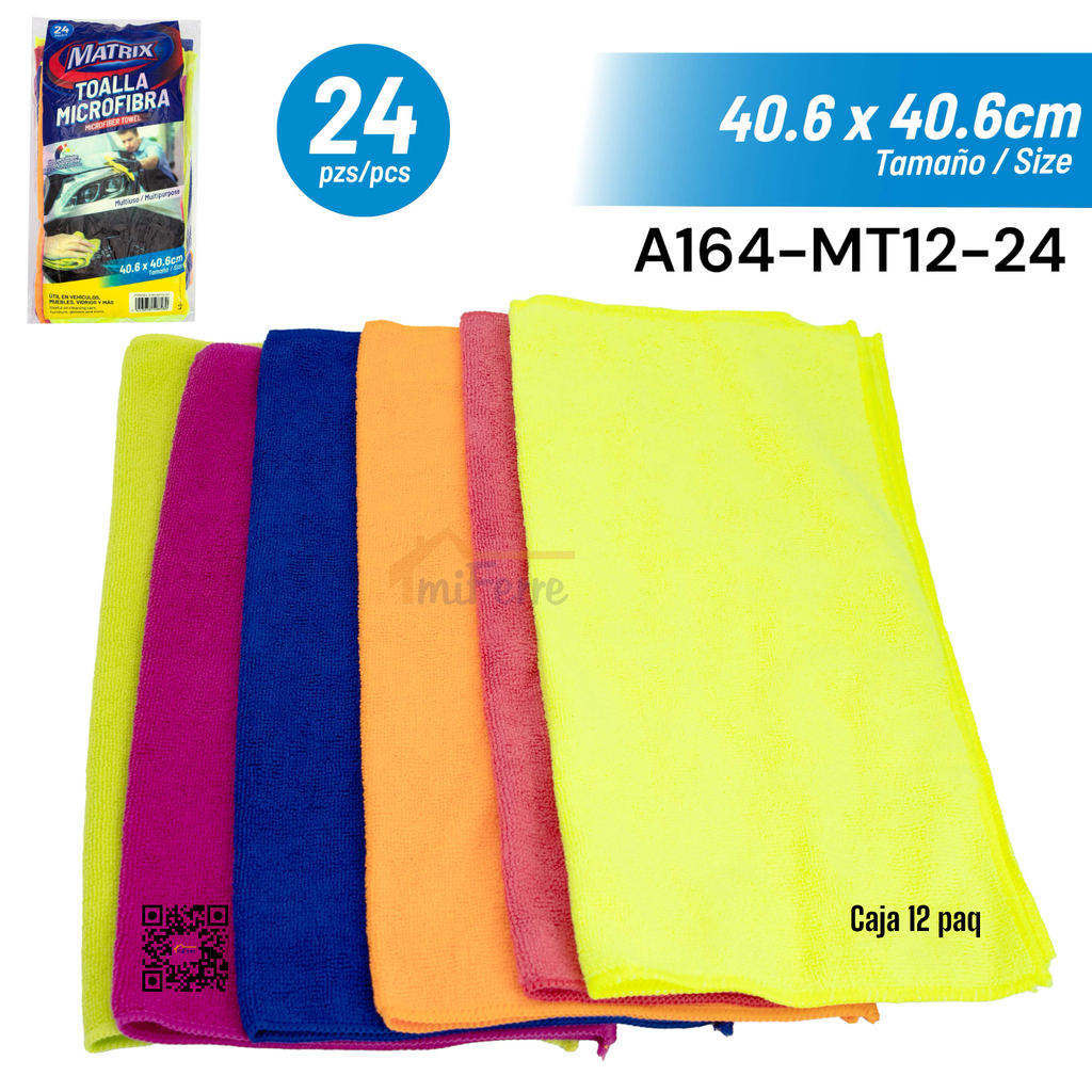 Toalla Microfibra 40.6 X 40.6cm 24pza MATRIX