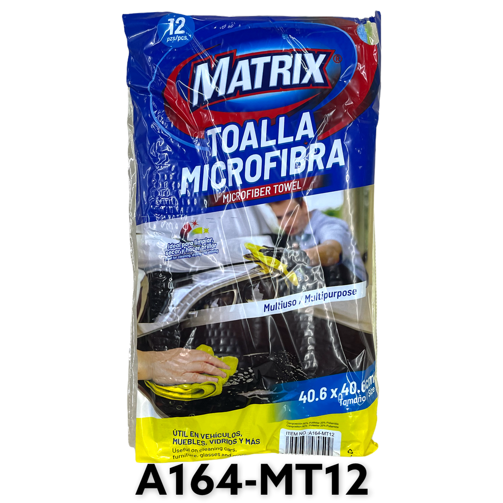 Toalla Microfibra 40.6 X 40.6cm 12pza MATRIX