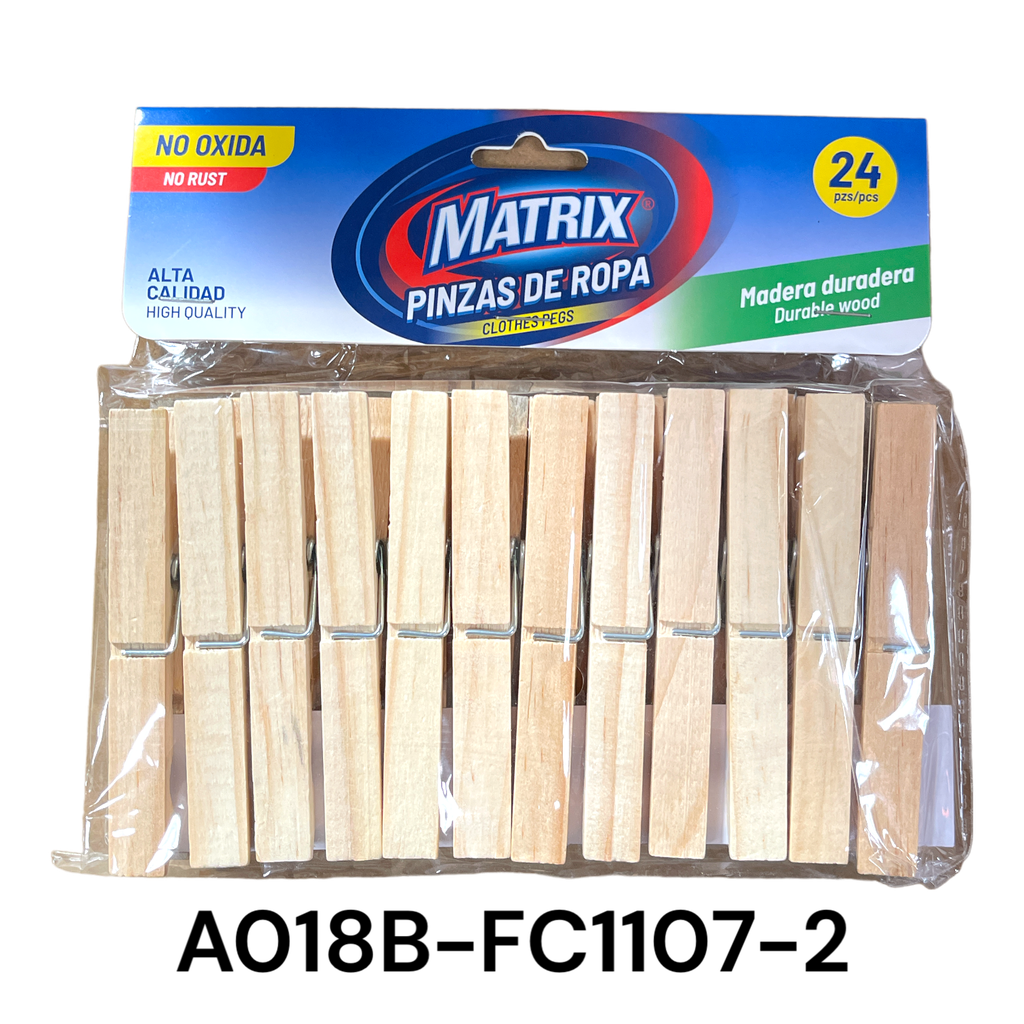 Pinzas de Ropa (Horquillas) 24pza MATRIX