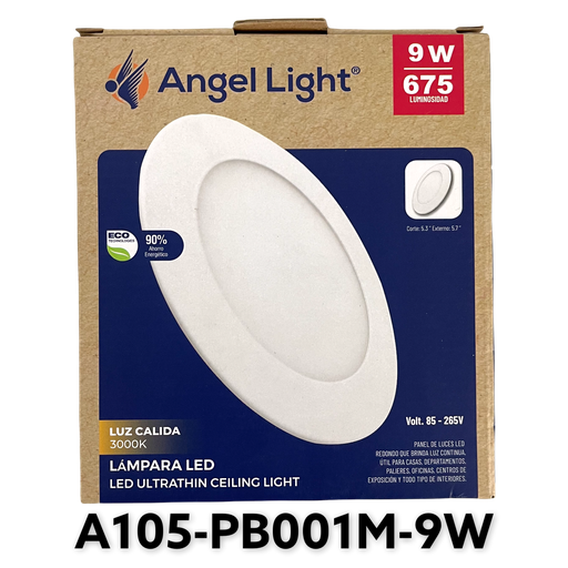[A105-PB001M-9W] Lampara Led Redonda 9W 3000K ANGEL LIGHT