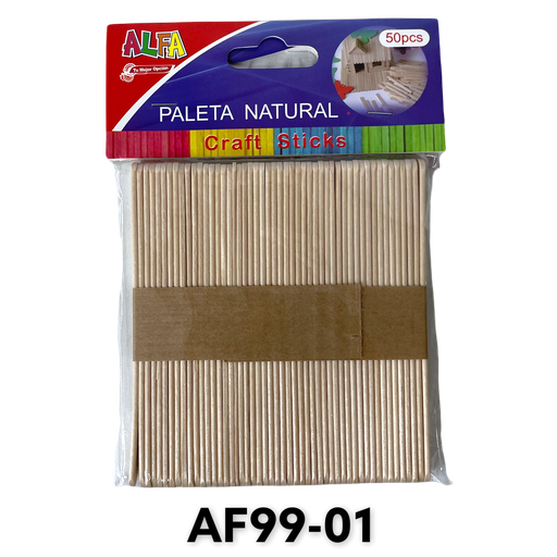 [AF99-01] Palitos de Paleta Natural 50pza ALFA