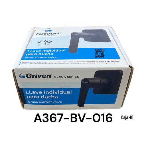 [A367-BV-016] Llave Individual para Ducha GRIVEN Black Series