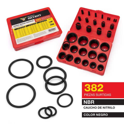[SC-GK-NBR2] Juntas Toricas Metricas - Oring 382pza SECURITY