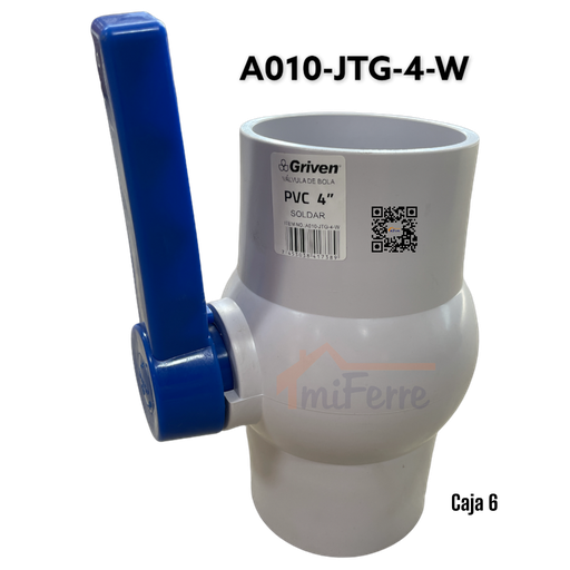 [A010-JTG-4] Llave de Paso PVC 4" GRIVEN