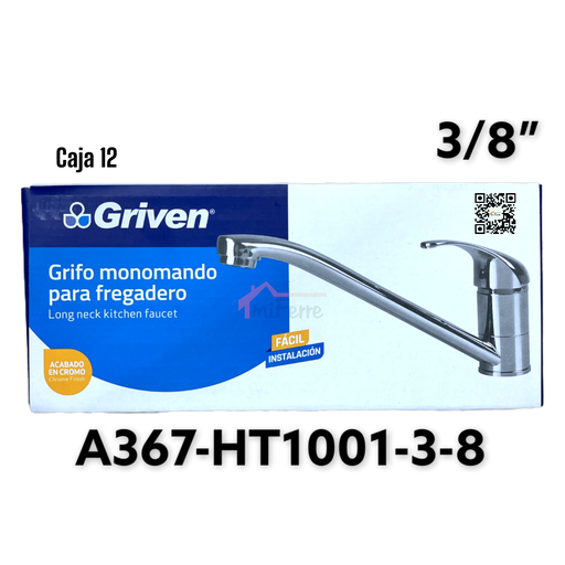 [A367-HT1001-3-8] Grifo Monomando para Fregadero GRIVEN