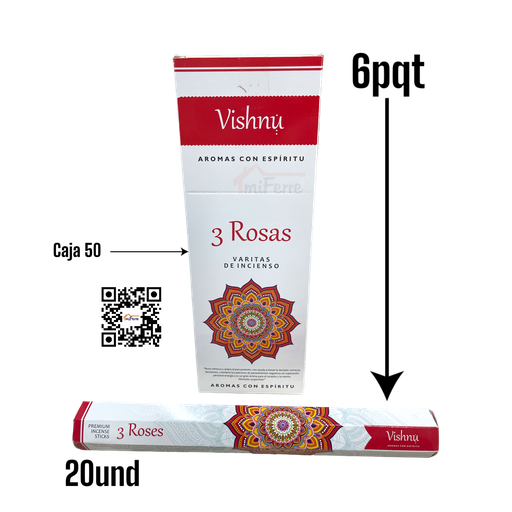 Incienso 3 Rosas VISHNU SAV
