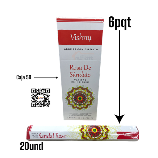 Incienso Rosa de Sandalo VISHNU SAV