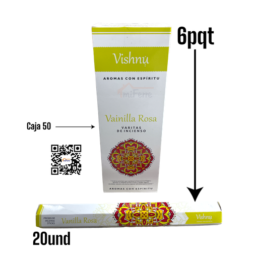 Incienso Vainilla Rosa VISHNU SAV