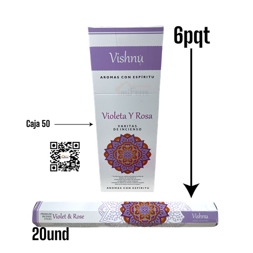 Incienso Violeta y Rosa VISHNU SAV