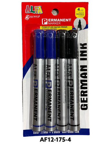 [AF12-175-4] Marcador Permanente 4pza ALFA