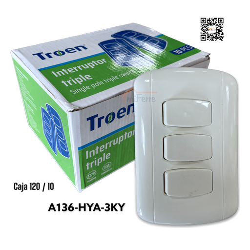 [A136-HYA-3KY] Interruptor Triple TROEN