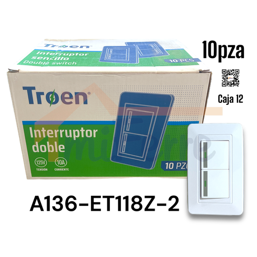 [A136-ET118Z-2] Interruptor Decorativo Doble TROEN