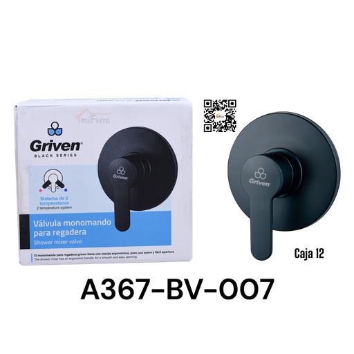 [A367-BV-007] Valvula Monomando para Regadera GRIVEN Black Series