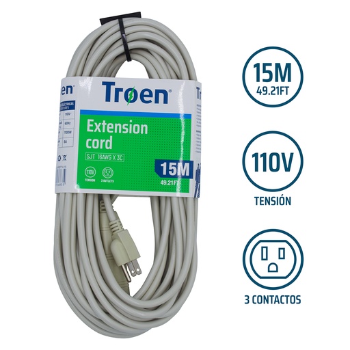 [A136-R02714-15] Extension Electrica 15m (49.21ft) TROEN