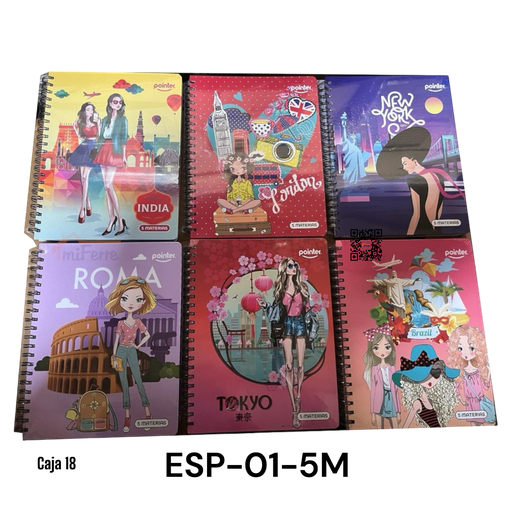 [ESP-01-5M] Cuaderno Espiral 5 Materias 320pag POINTER