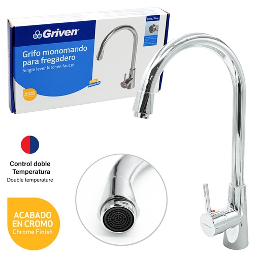 [A367-SH004] Grifo Monomando para Fregadero GRIVEN