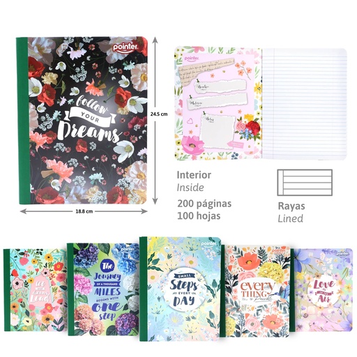 [COS-21] Cuaderno Cosido Raya Ancha 200pag POINTER
