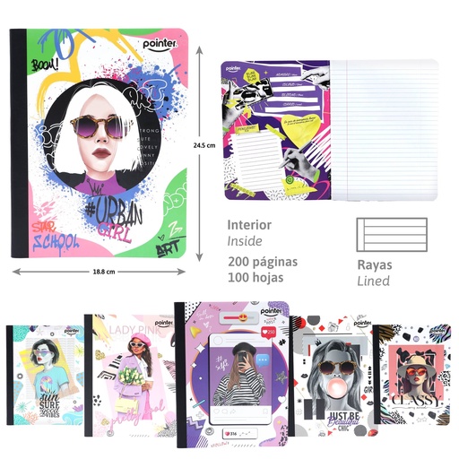 [COS-08] Cuaderno Cosido Raya Ancha 200pag POINTER