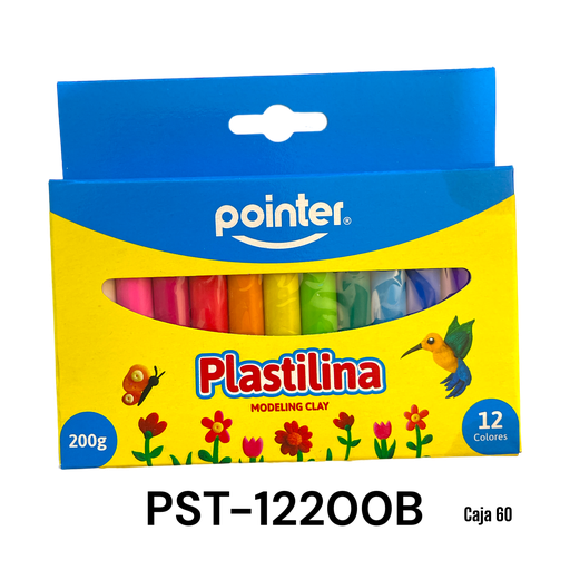 [PST-12200B] Plastilina 200g 12colores POINTER