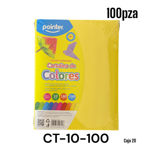 [CT-10-100] Papel de Cartulina 100hojas POINTER