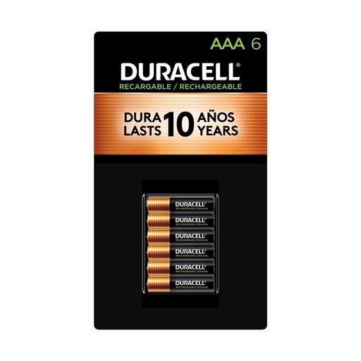 Bateria Recargable AAA Alkalina DURACELL 6pza