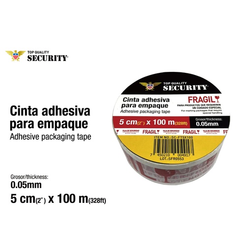 [SC-FT5X100] Cinta Adhesiva FRAGIL SECURITY