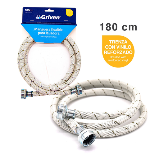 [A367-WMH1-5-3-4-T] Manguera Flexible para Lavadora 180cm GRIVEN