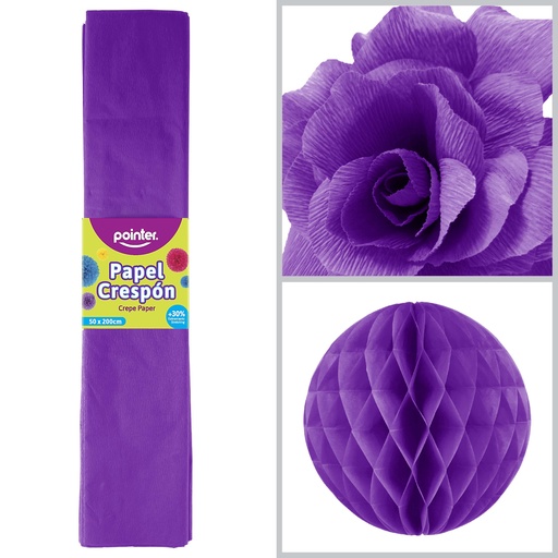 [CP-725] Papel Crespon Morado 10pza POINTER