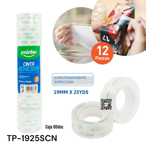 [TP-1925SCN] Cinta Adhesiva 19mm X 25yds POINTER (docena)