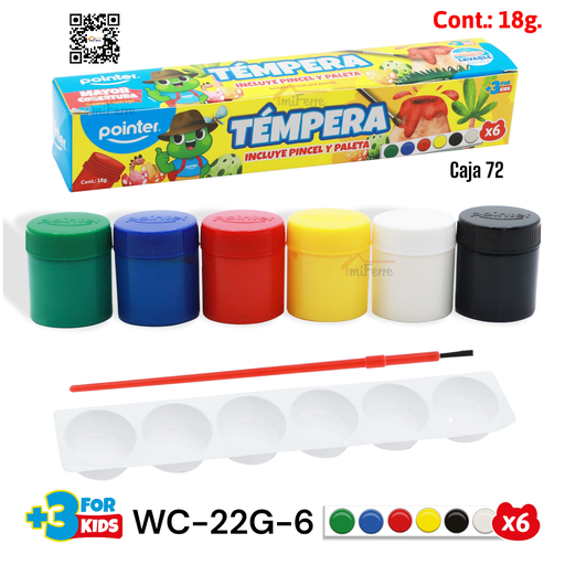 [WC-22G-6] Tempera 6colores POINTER
