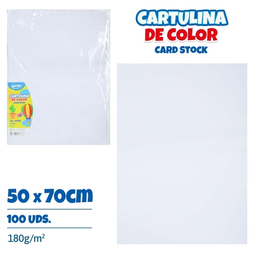 [CT-737] Cartulina 50 X 70cm 100pza POINTER Blanca