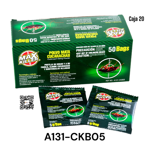 [A131-CKB05] Polvo Mata Cucarachas MAX KILLER 50pza