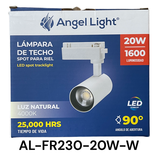 [AL-FR230-20W-W] Lampara de Techo Spot para Riel 20W 4000K Blanco ANGEL LIGHT