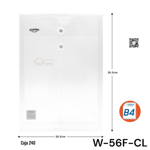 [W-56F-CL] Sobre Porta Documentos Legal POINTER
