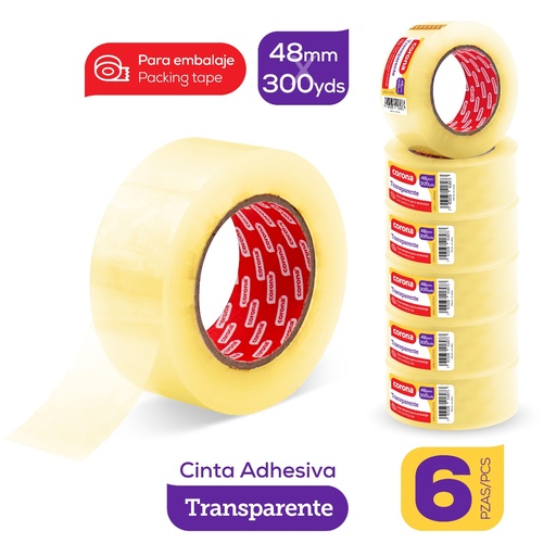 [CP-48300A] Tape Transparente 2" X 300yds CORONA