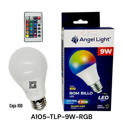 [A105-TLP-9W-RGB] Bombillo Led RGB 9W 6400K ANGEL LIGHT